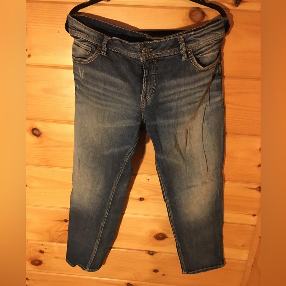 Silver “sam” boyfriend crop jeans